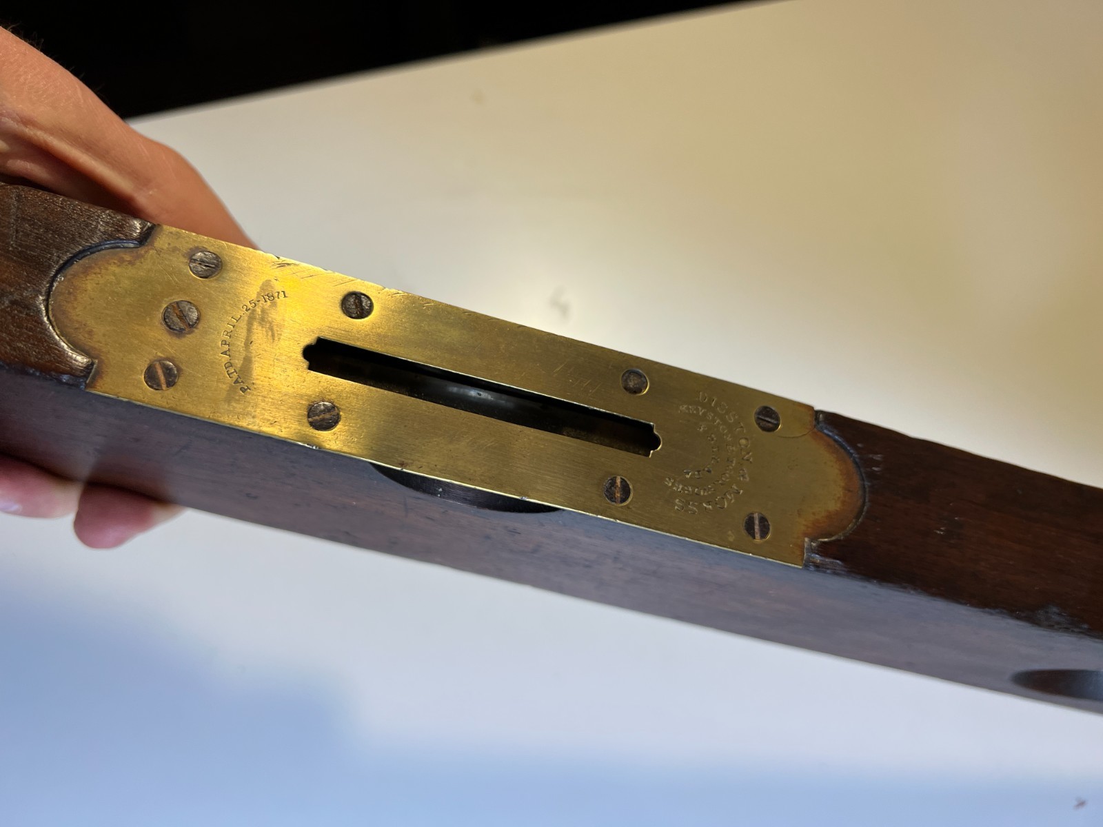 Rare Early Disston & Morss Precision Spirit Level Patent April 25, 1871 28" L