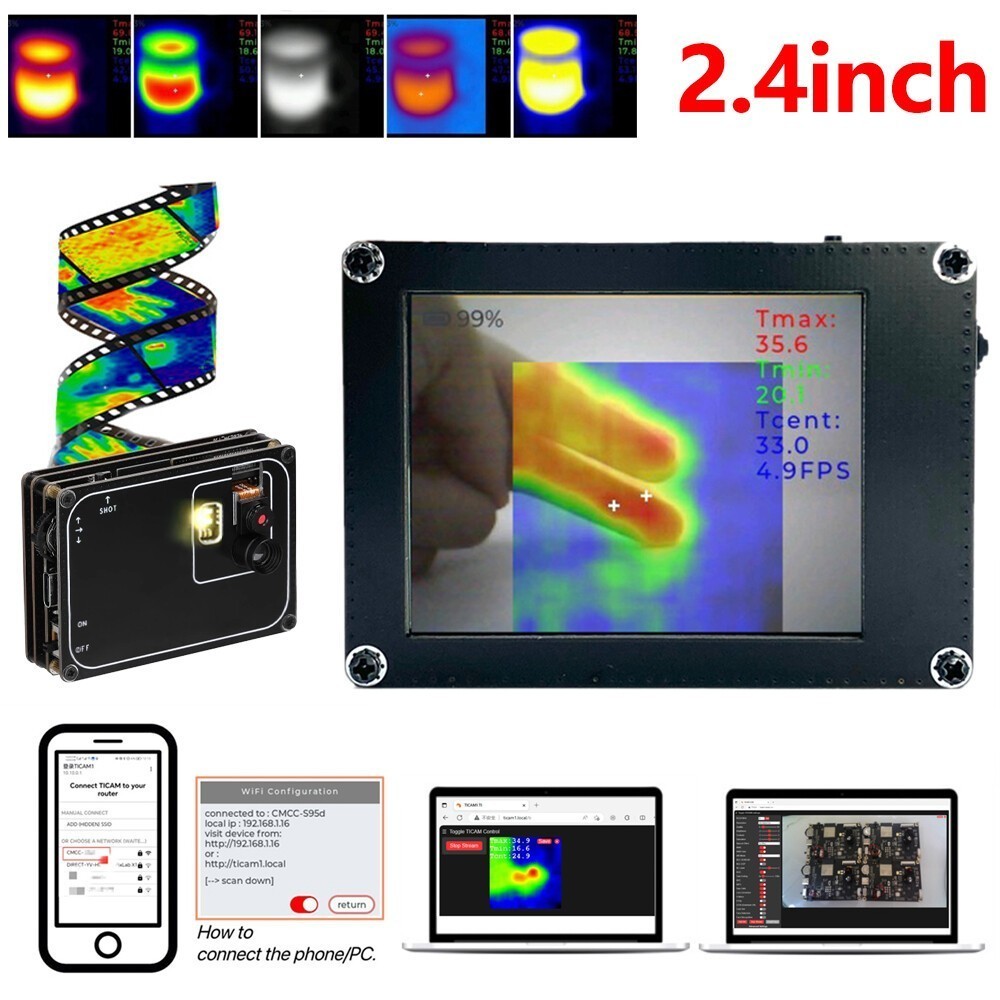 Thermometer Infrared Thermal Imager Visible Light Heating Detect Imaging Camera