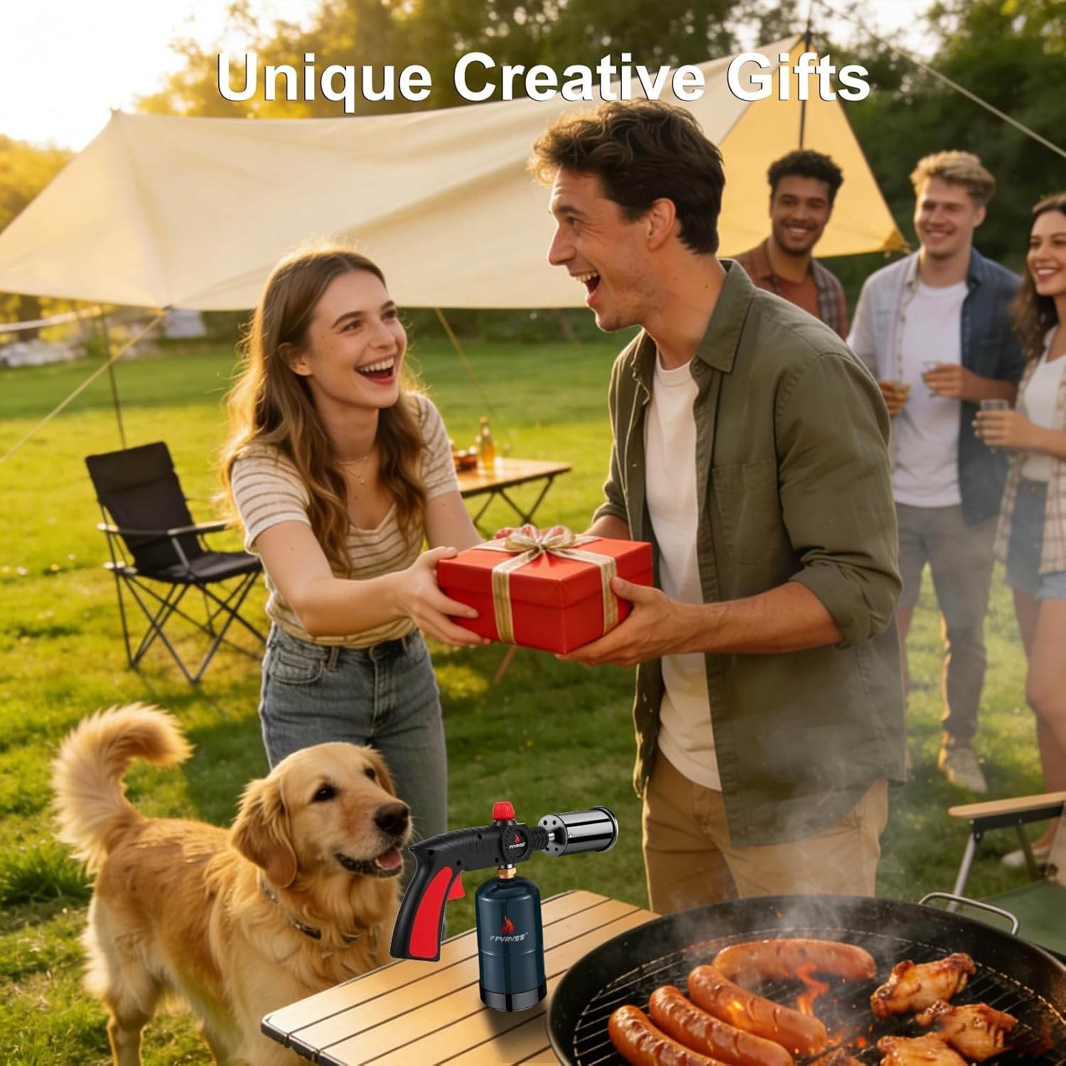 Adjustable Flame Propane Torch Gun for BBQ, Searing, Camping Welding