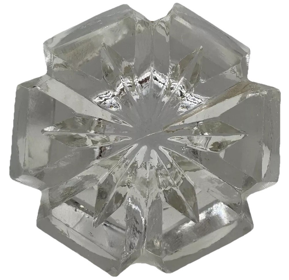 Antique 3 EAPG Notched Panel Hexagonal Open Salt Cellars Dips