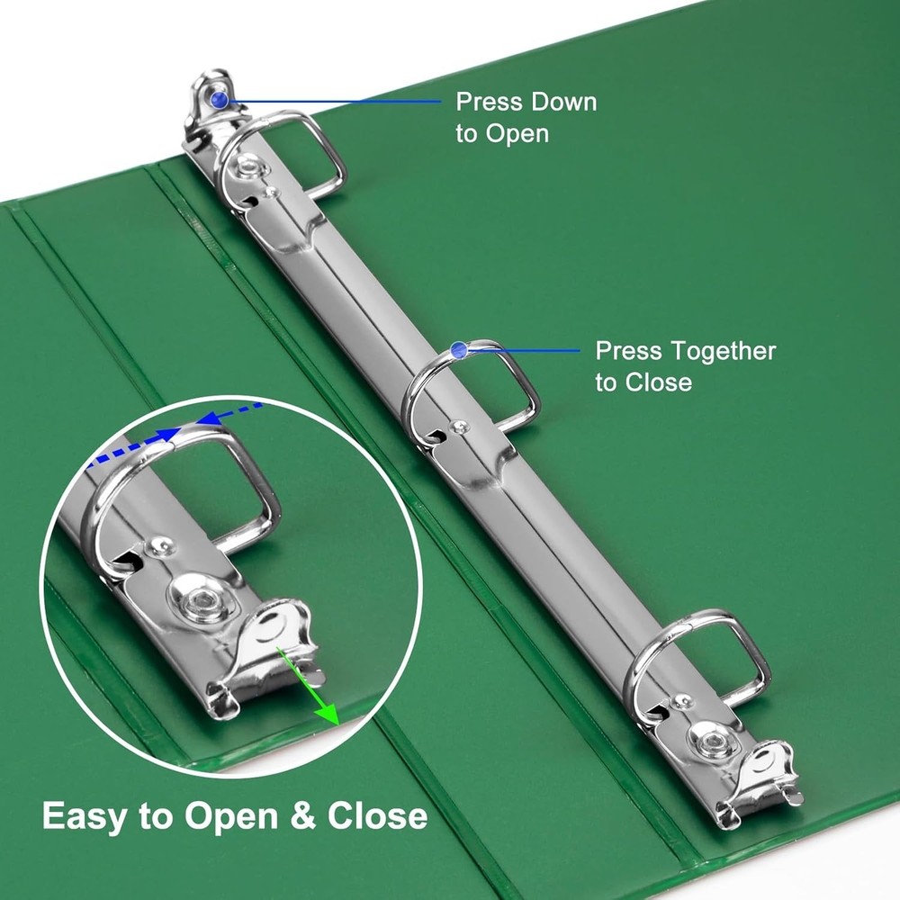 Sturdy 1 Inch Binders 3 Ring with Clear View Cover, 1" Slant-D Ring View Bind...