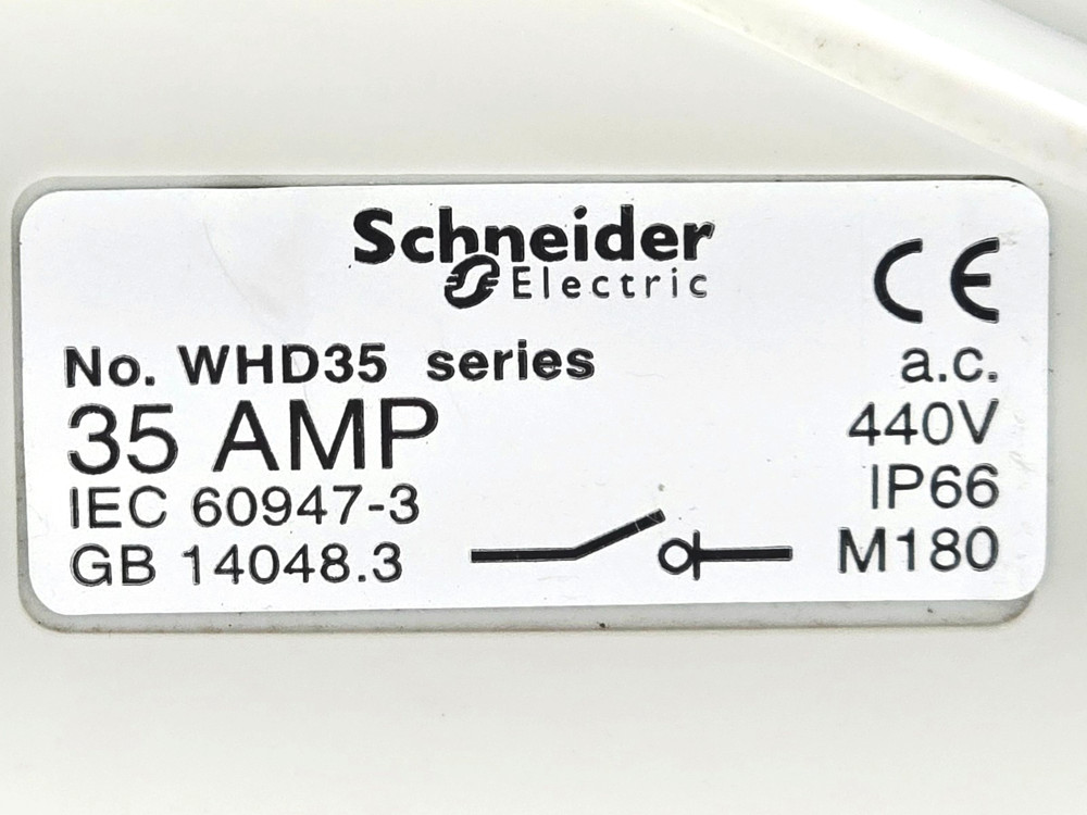 WHD35 SCHNEIDER ELECTRIC 35A 440V SURFACE MOUNT ISOLATING SWITCH IP66