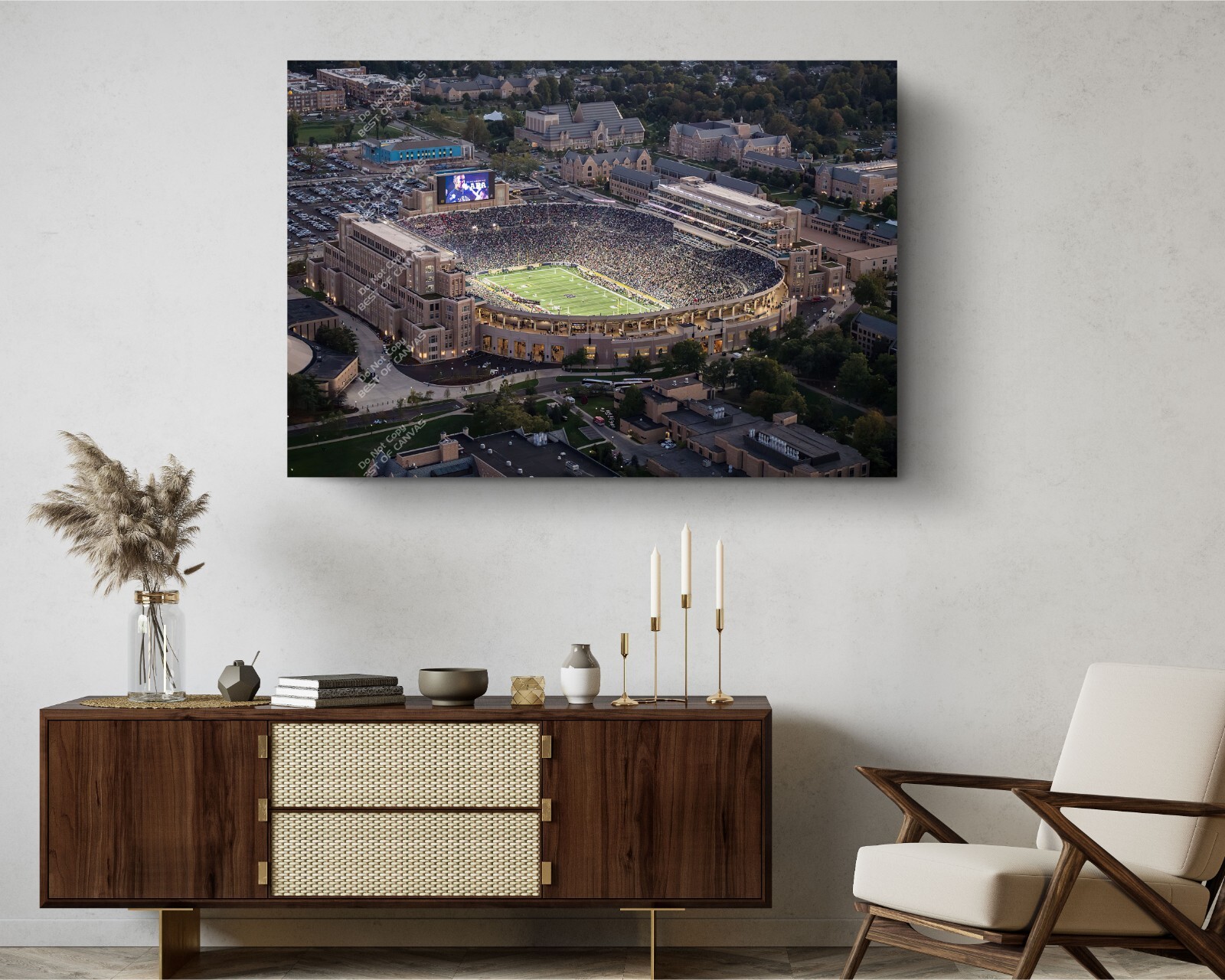 Notre Dame Football Stadium Aerial View Canvas Decor Art Print Room Painting