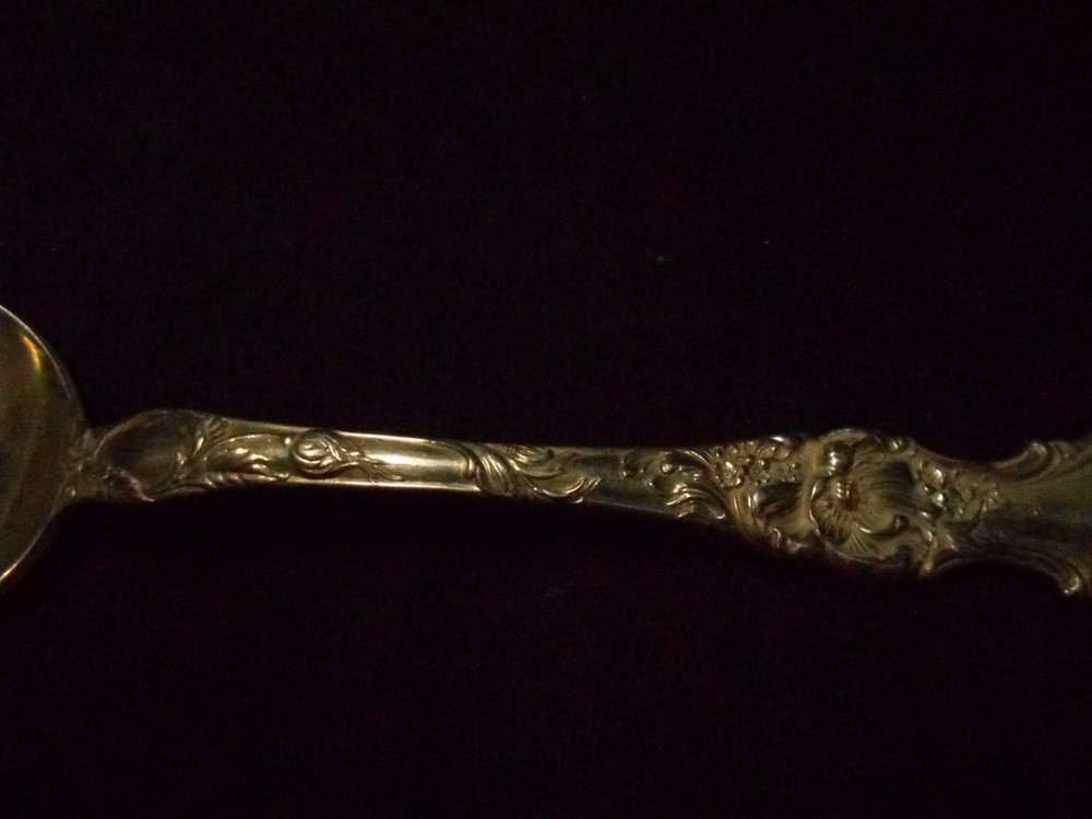 Vintage 1835 R. Wallace Triple Silver Sectional Serving Spoon Floral Pattern