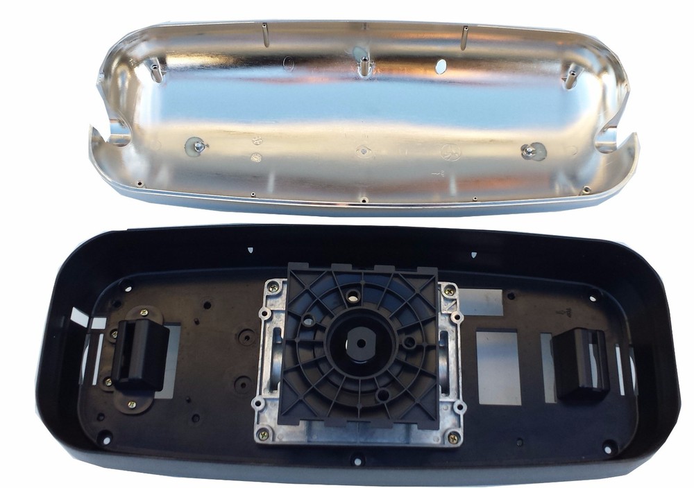 8"X19" Aerodynamic Chrome Mirror Head Assembly (Manual) FLAT GLASS MIRROR