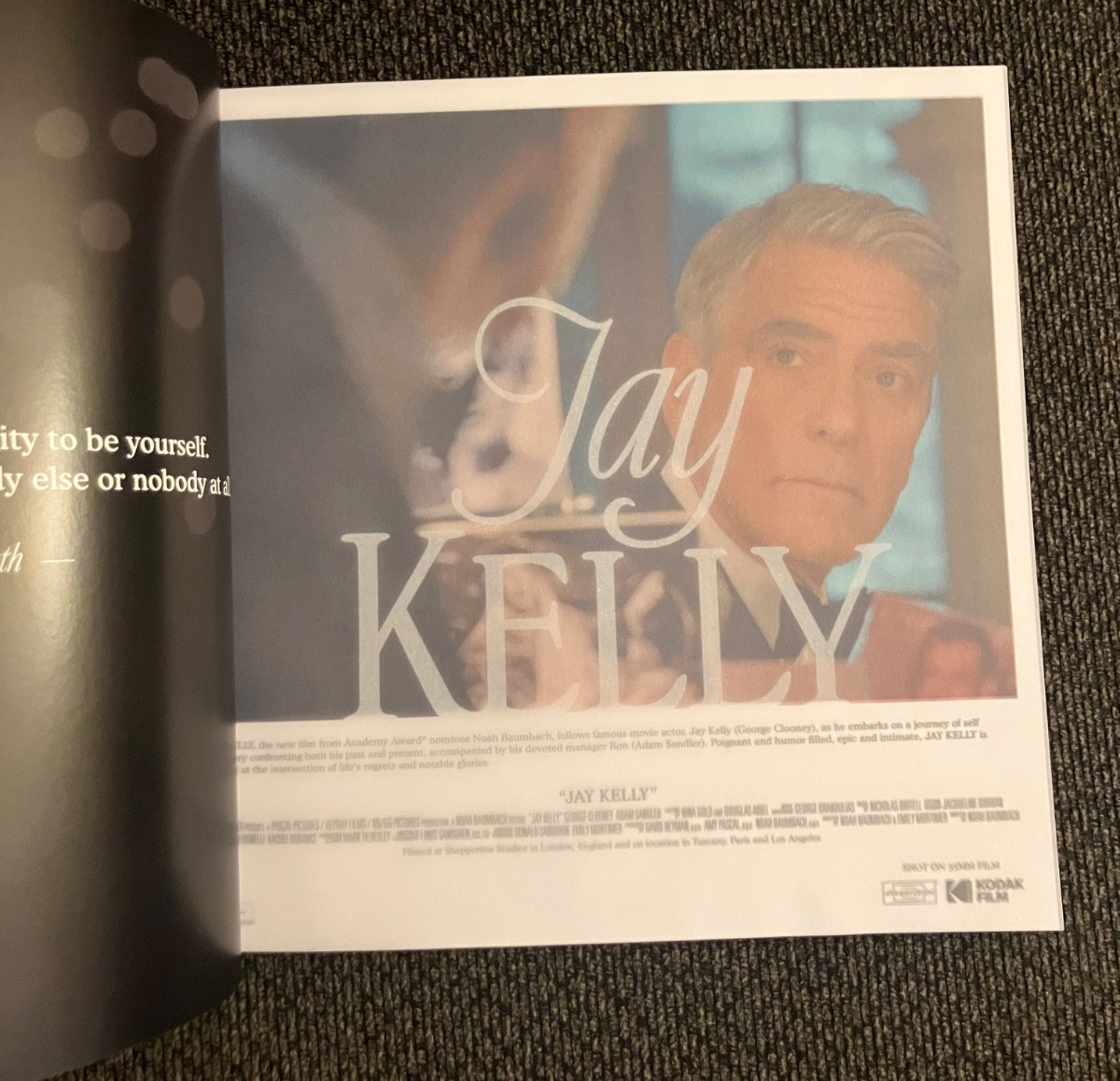 JAY KELLY (2025) 11x17 IN POSTER PROGRAM & TUDUM MAGAZINE NEW GEORGE CLOONEY