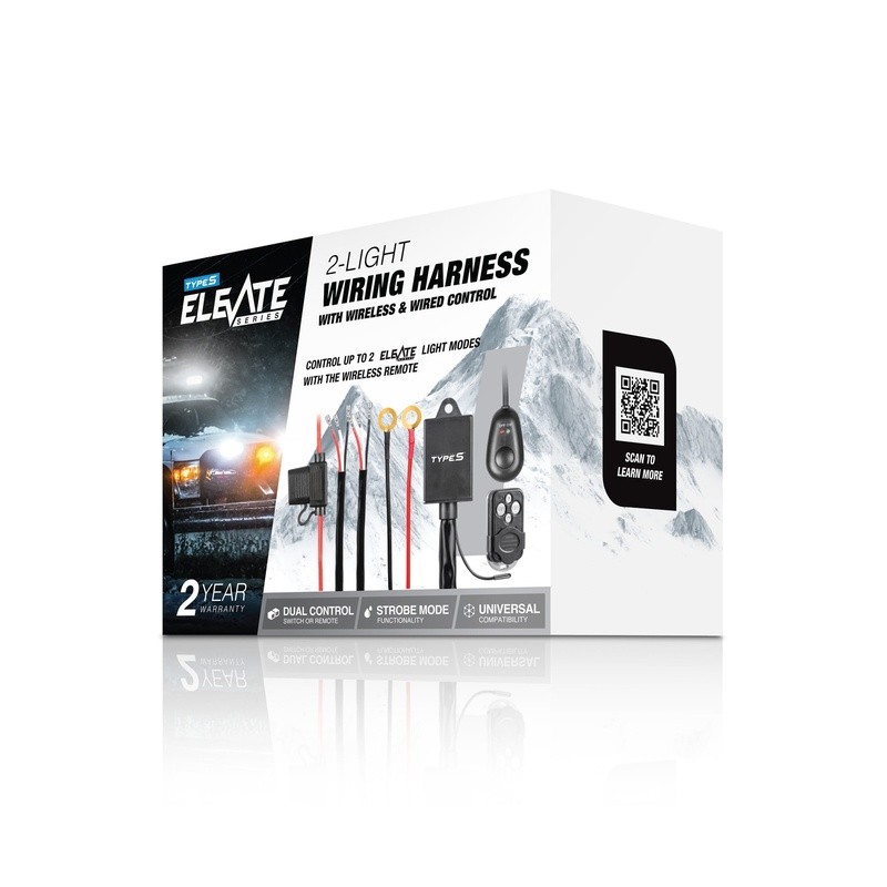Dual Light Wiring Harness W/ Remote Control Off-Road Lighting Strobe Function US