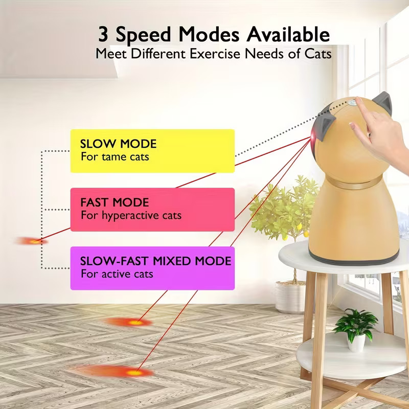 Automatic Cat, Laser Toy, Rechargeable Interactive, Pet Toy Random, Movement