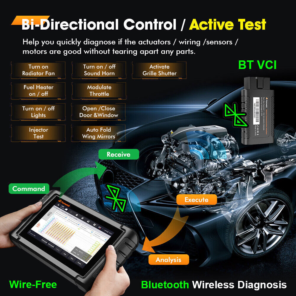 FOXWELL Bluetooth Bidirectional All System Diagnostic Scan Tool Car OBD2 Scanner