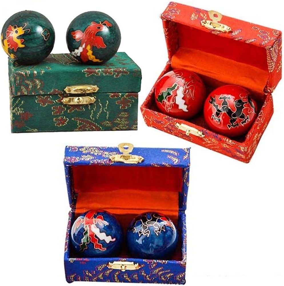 Baoding Chinese Health Balls, Dragon & Phoenix - Assorted Colors, Memory Boost
