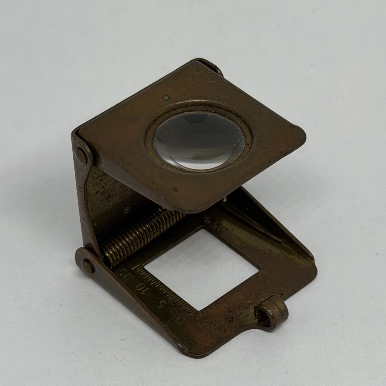 Small Vintage S&V Brand Germany Brass Folding Map Magnifying Glass Loupe - Nice