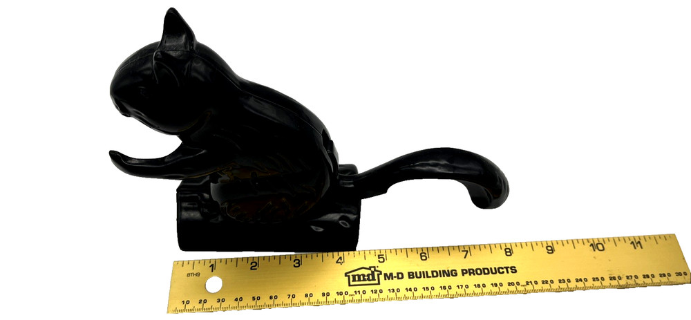 Vintage Metal Squirrel Nutcracker Black Lever Tail Old Time Collection