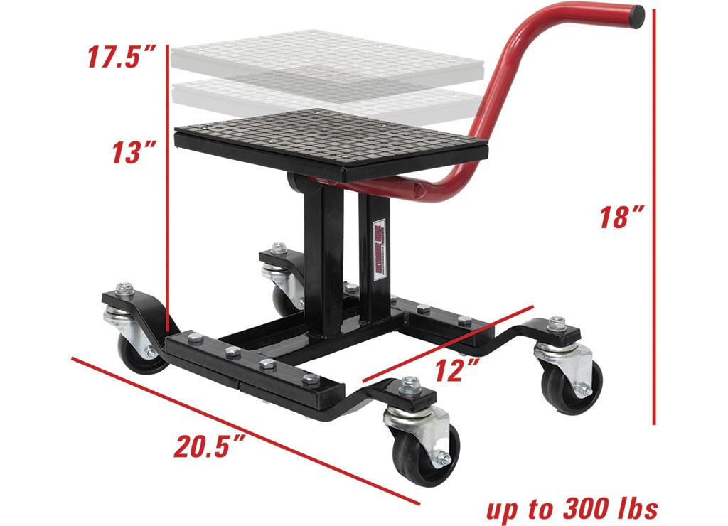 Extreme Max 5001.6741 Mechanical Lever Lift Stand for Dirt/Mini Bikes 300 lb Cap