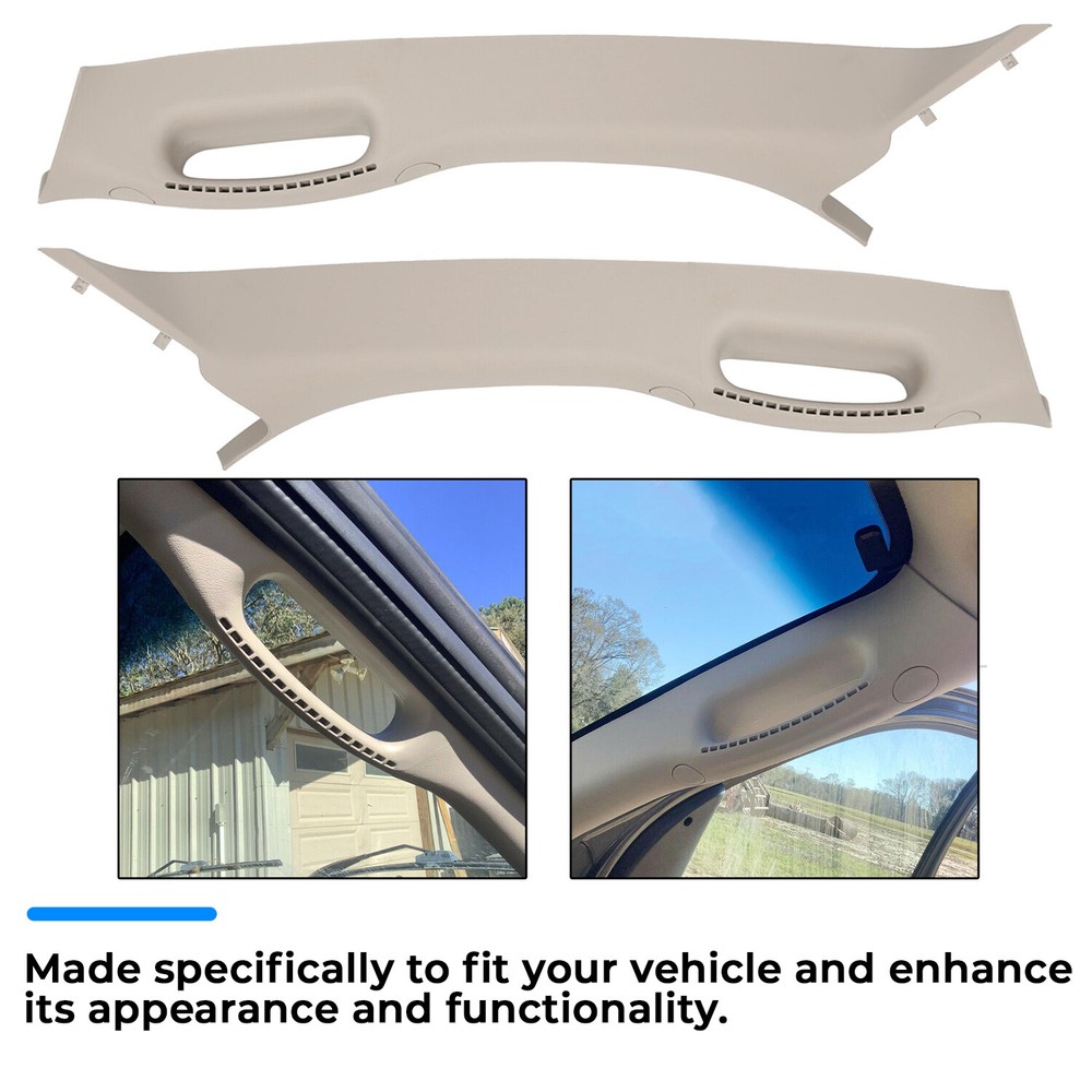 Pair Set Pull Grab Handle A Pillar Windshield Post Trim For 02-10 Dodge Ram