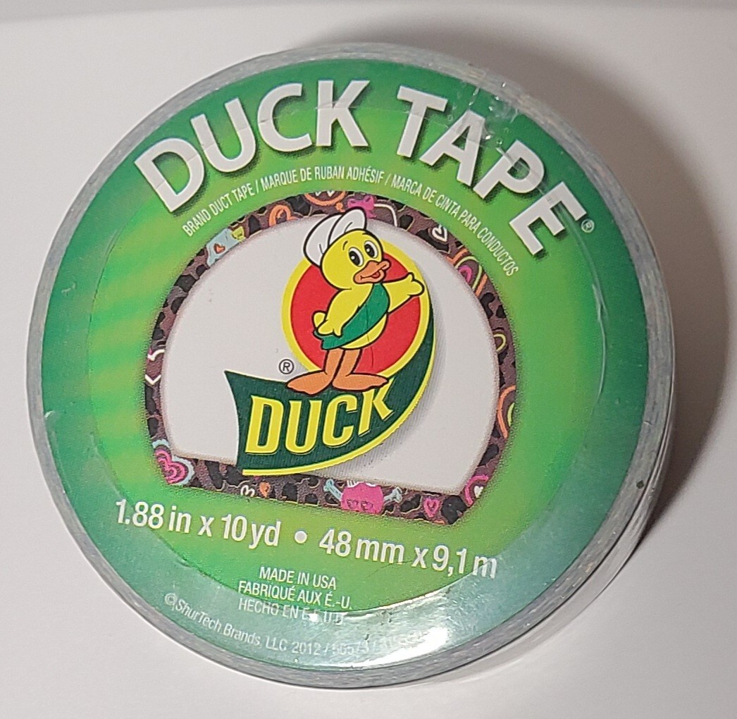 Cheetah Print Neon Skulls duct tape roll Duck Brand NIP 1.88"x10yd DISCONTINUED