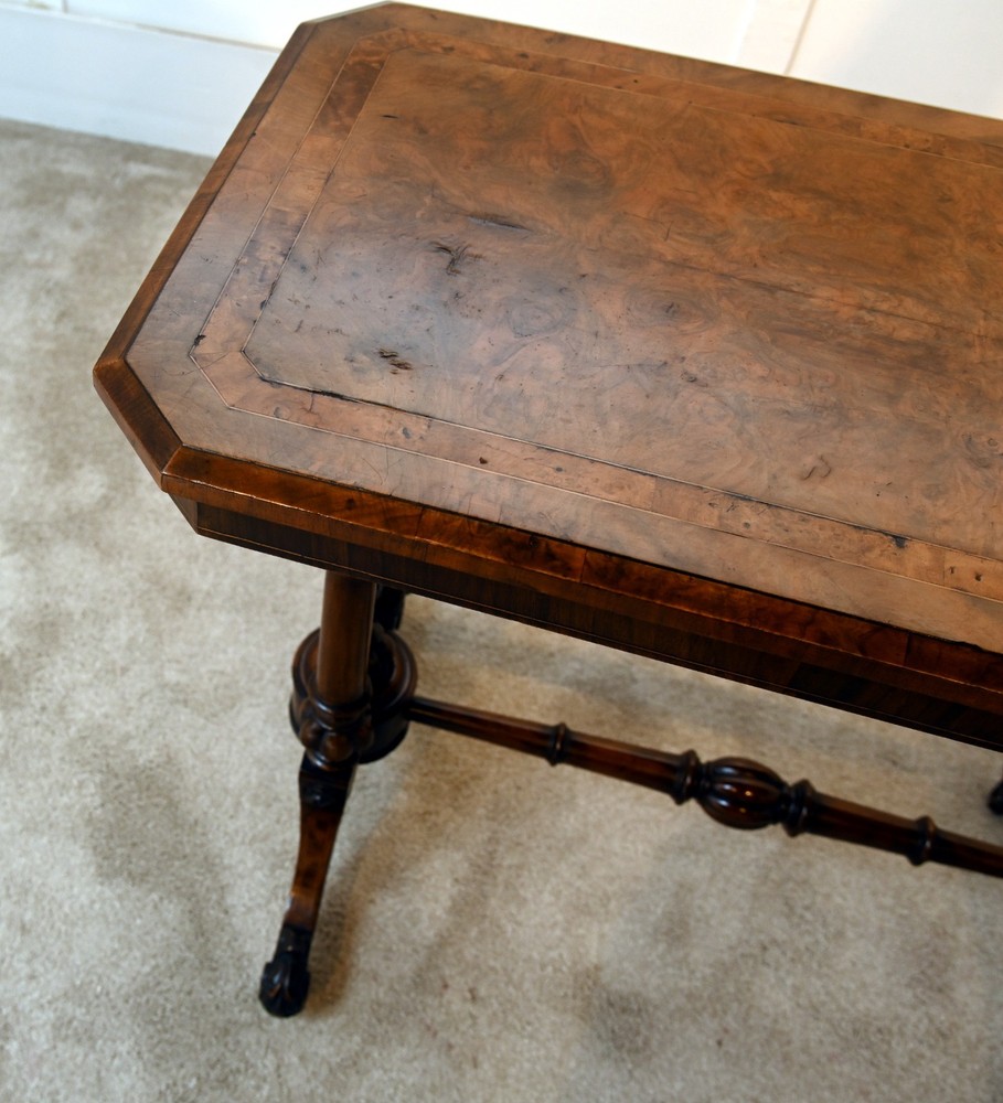 Victorian Writing Table Walnut Antique Side 1880