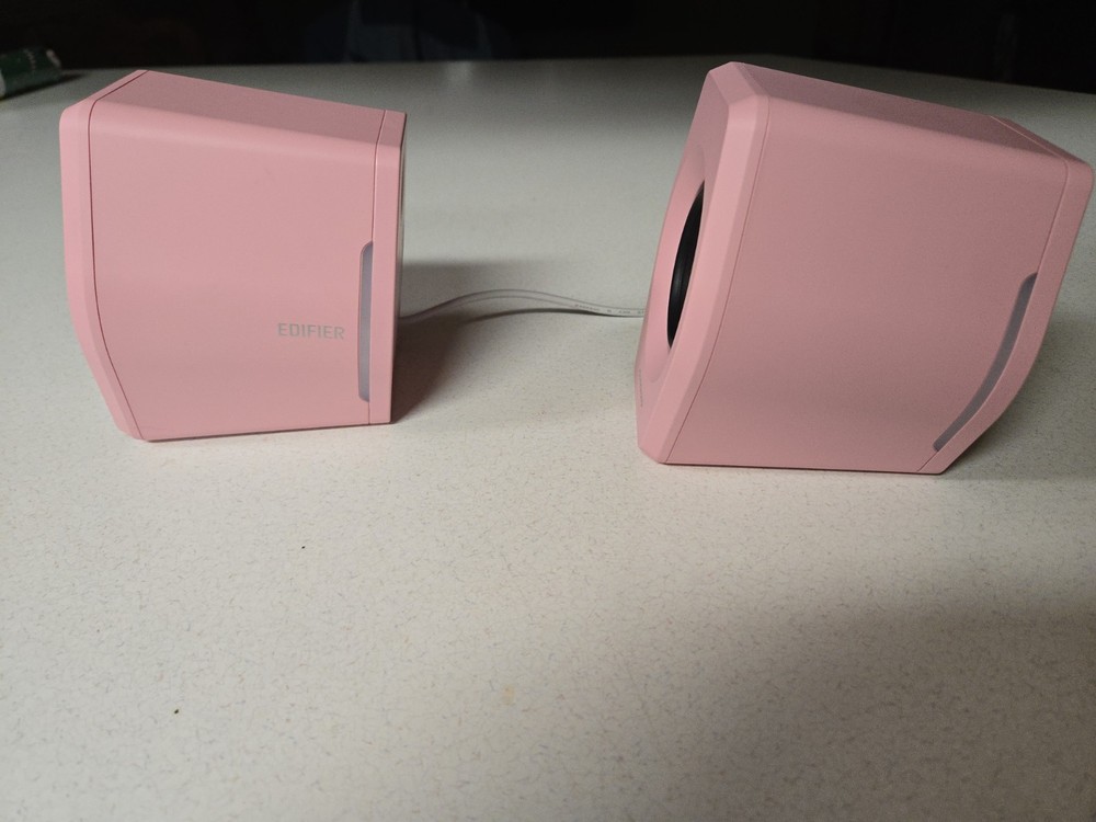Pink edifier g2000 USB/aux/Bluetooth speakers