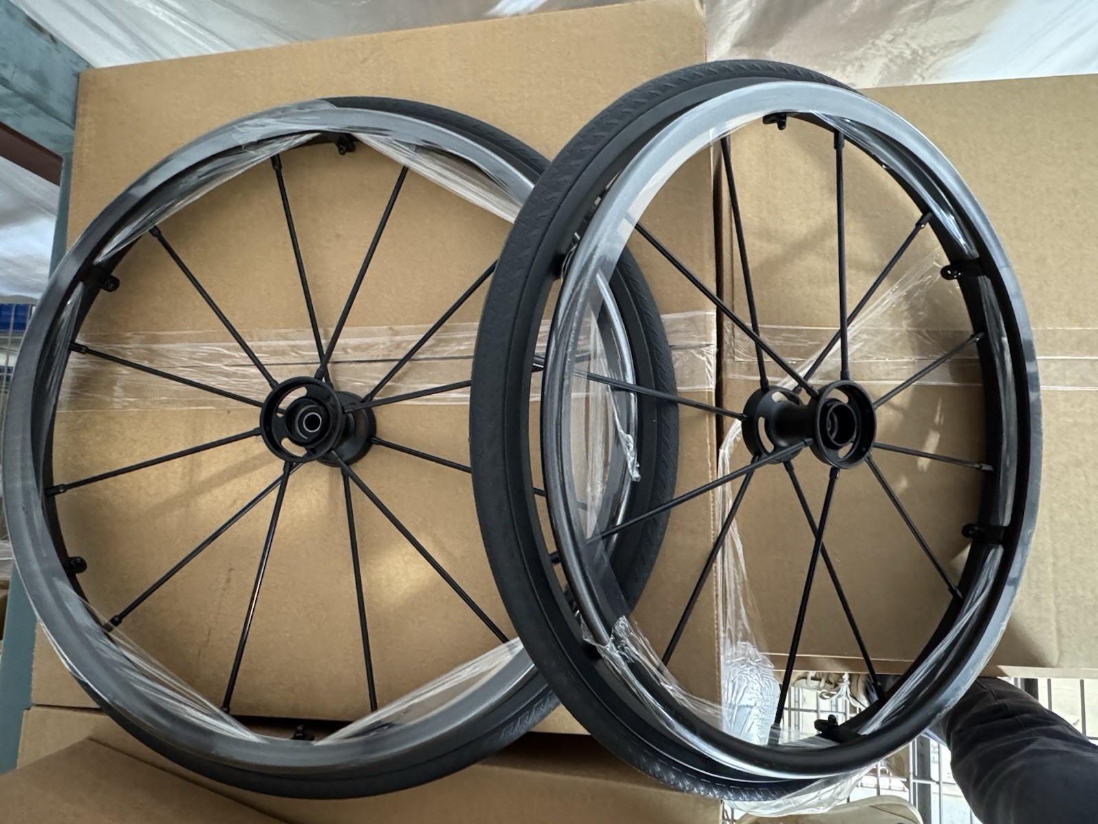 25” (559) Primo 18 Spoke Wheelchair Wheels Solid Polyurethane Tires No Markings