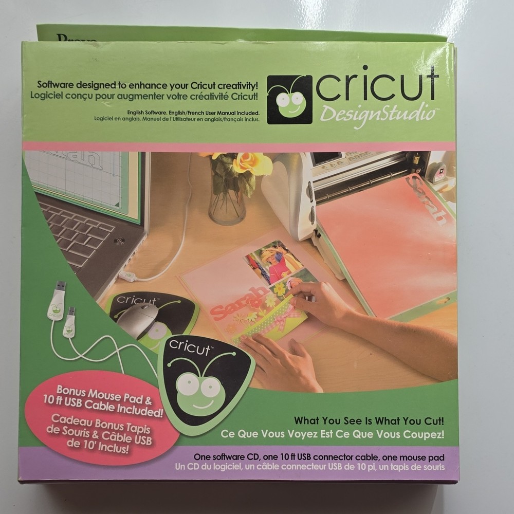Cricut DesignStudio Software Bonus Mouse Pad & 10ft USB Cable