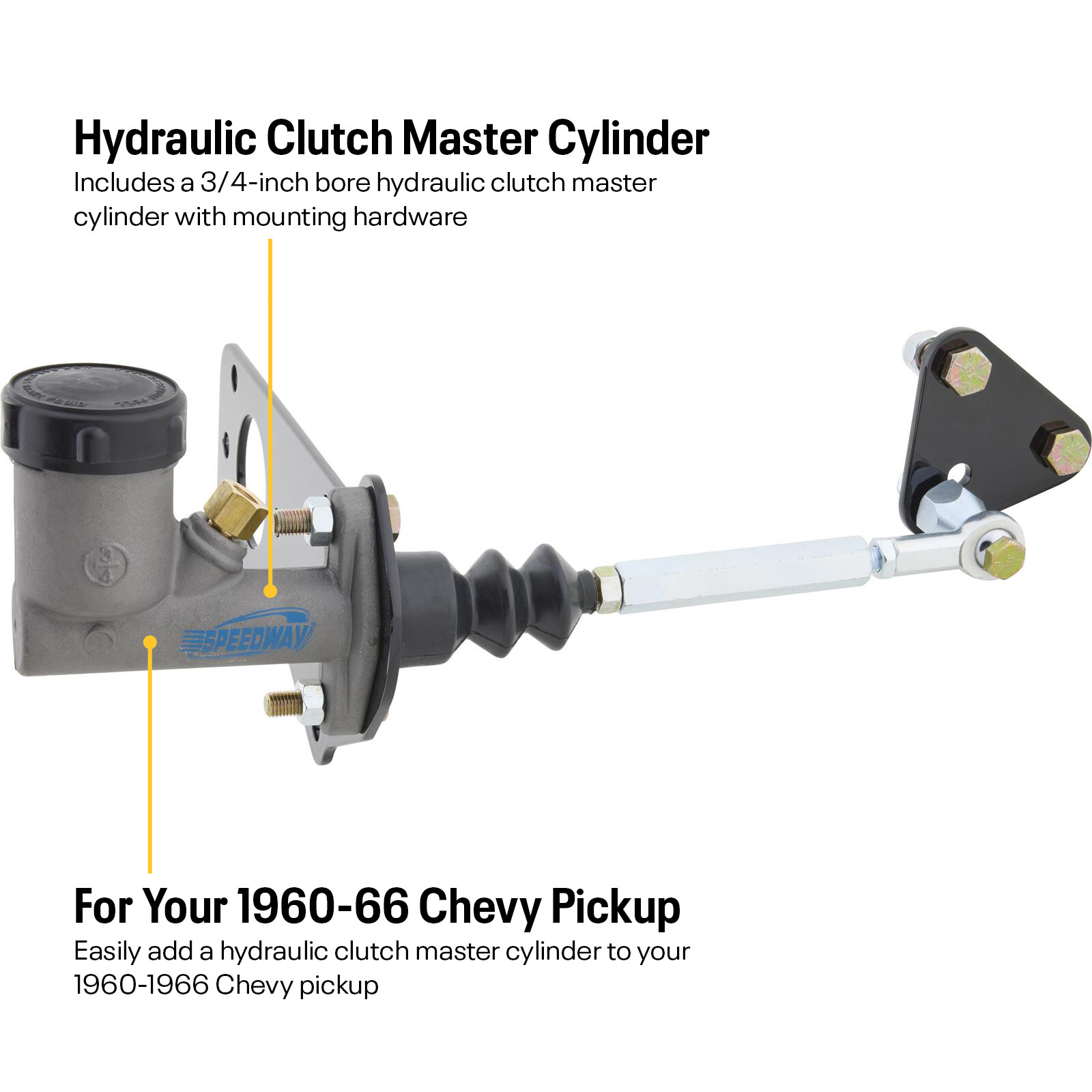 Speedway Motors 1960-66 Fits Chevy C10 Hydraulic Clutch Conversion Kit