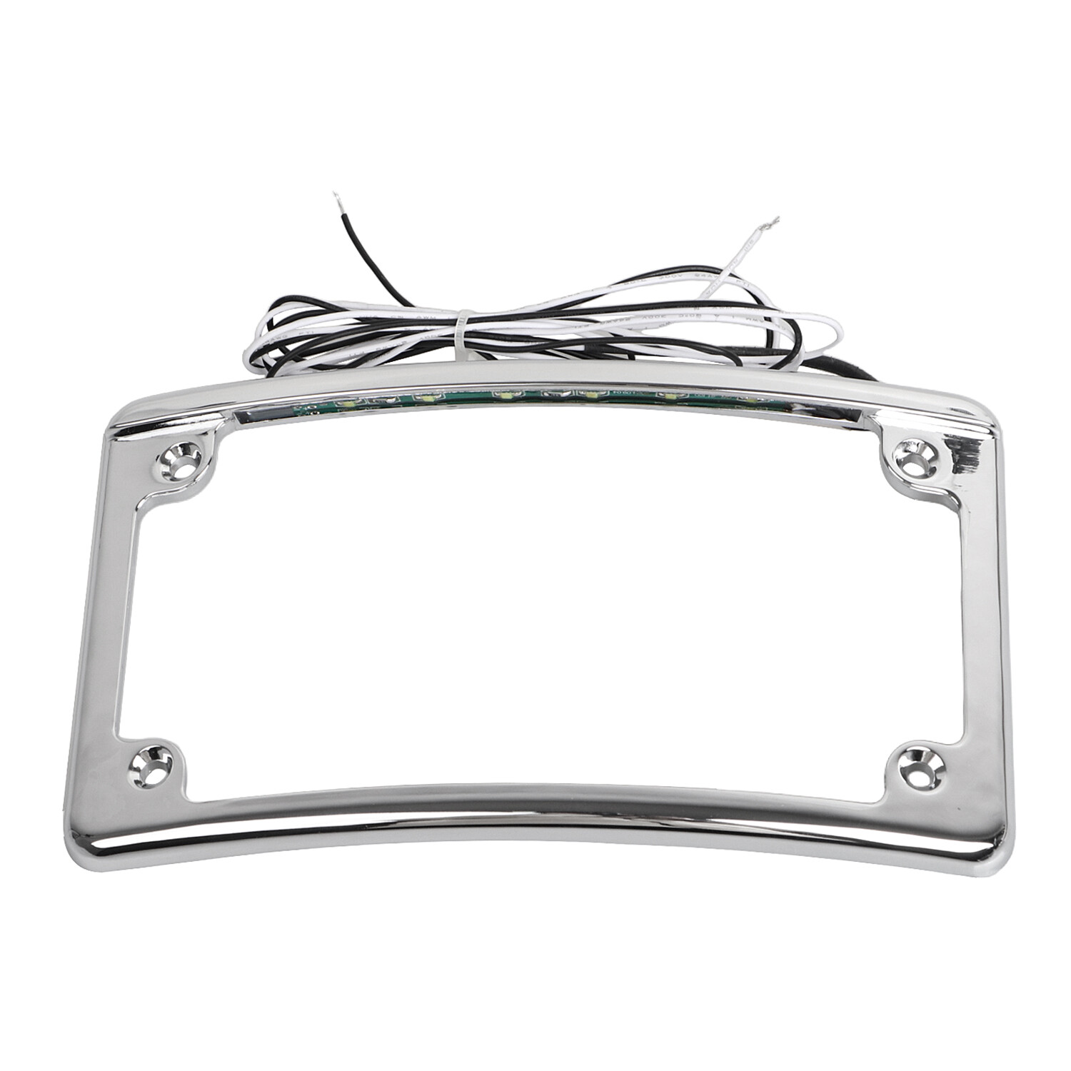 Curved License Plate Frame with LED Light For Harley Electra Road Street Glide
