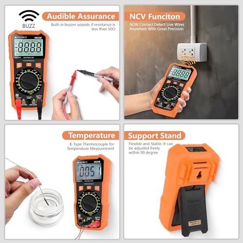 Multimeter Tester Digital Multimeter with DC AC Voltmeter and Ohm 2000 Counts