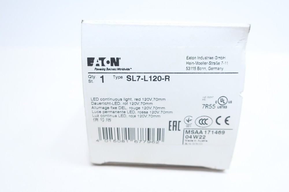 Eaton SL7-L120-R Red Led Light Module 120v-ac