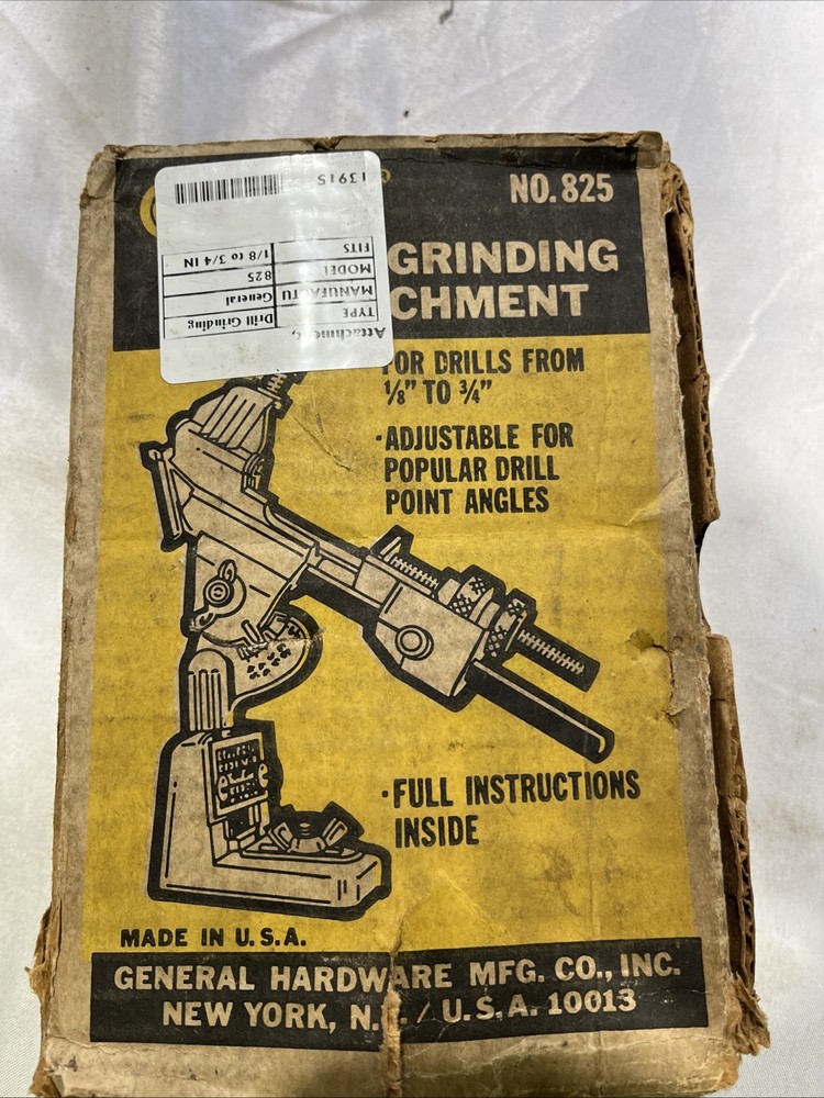 General #825 Drill Bit Sharpener Grinding Attachment Bench Sharpening Tool