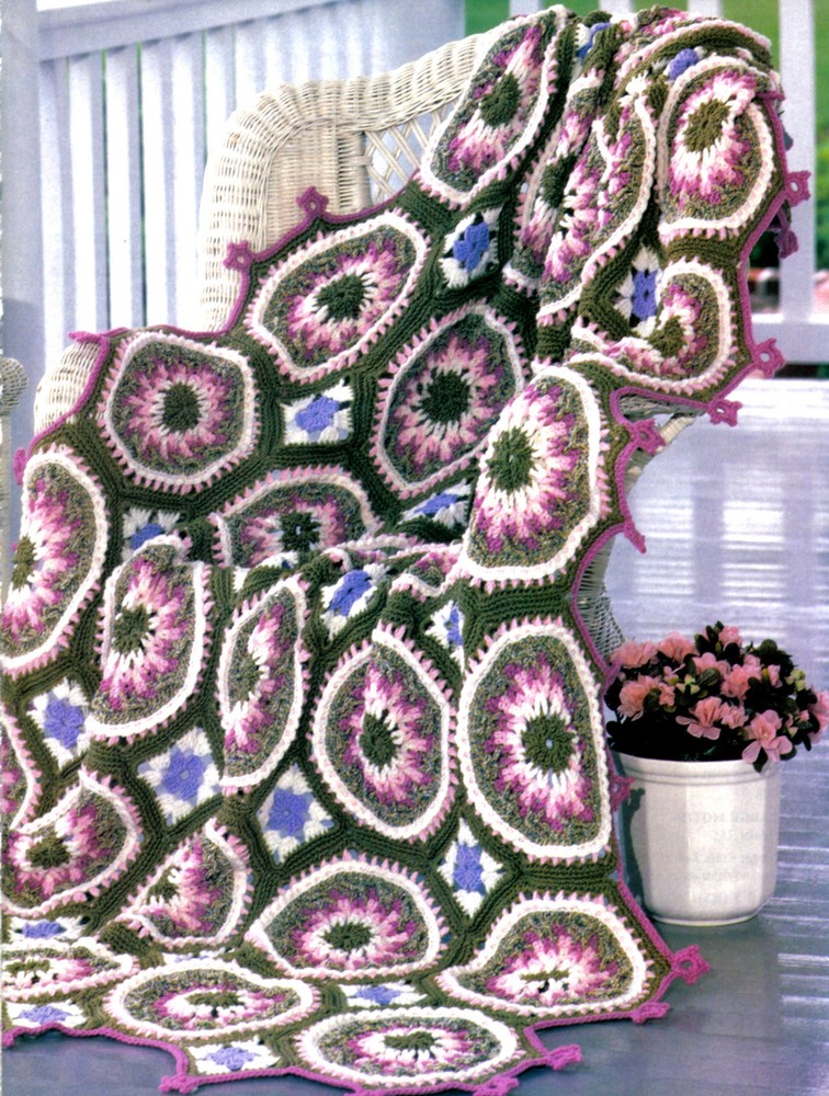 EXQUISITE Springtime Floral Parade Afghan/Crochet Pattern INSTRUCTIONS ONLY