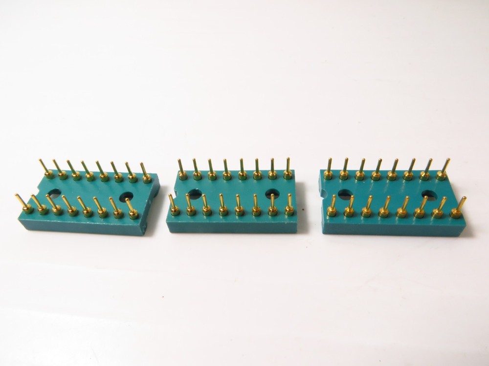 3 Pack Augat High Quality 16 Pin IC Socket Machine tooled, NOS Gold Contacts