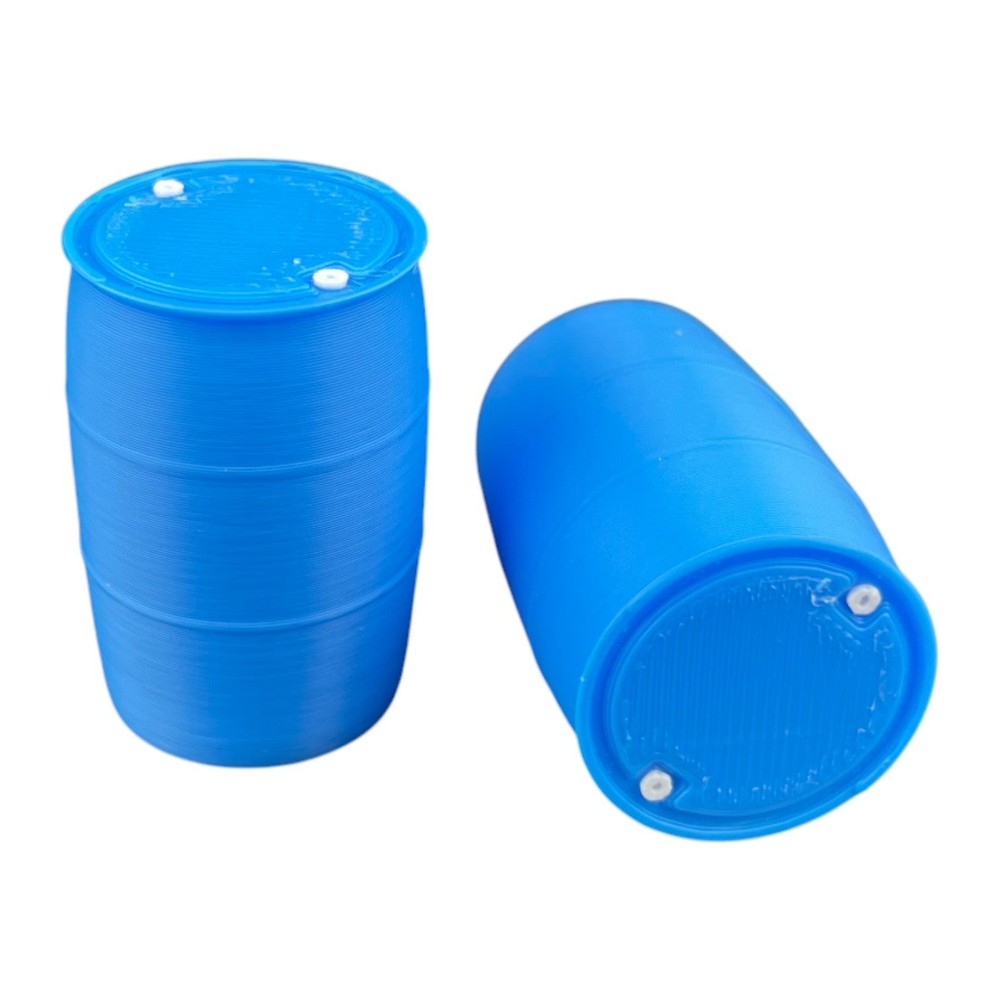 55 Gallon Plastic Barrel/Drum (12pc) Blue - S Scale 1:64
