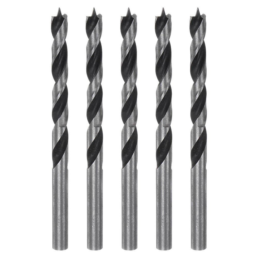 5pcs Brad Point Drill Bits 6mm Precise Cutting with Brad Point Tip for Woods