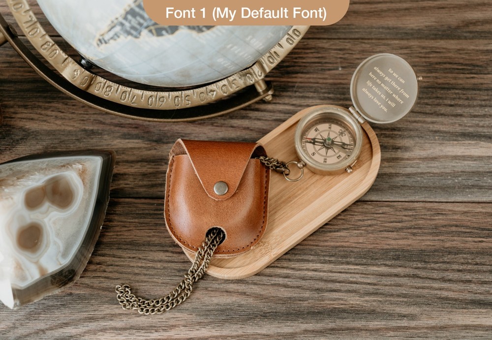 Personalized Engraved Brass Compass, Custom Handwriting Gift for Men, Dad