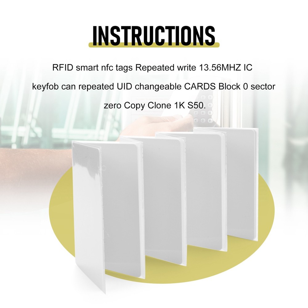 10PCS RFID NFCsmart Chip Badge Clone 0 Sector Writable Tag UID Access8175