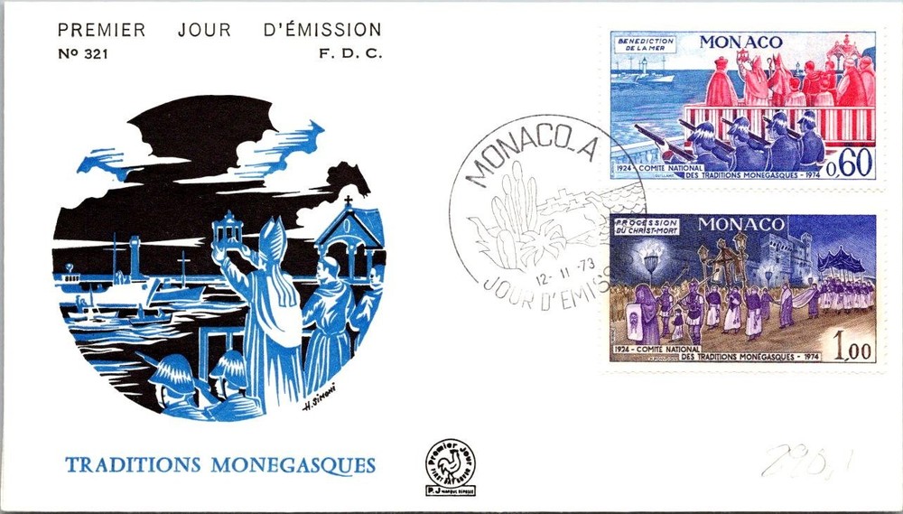 Monaco FDC 1973 Monegasque Traditions - A02476