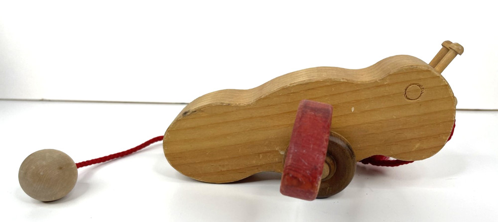 Vintage Wooden Pull Toy Bee Bug Pull Along Toy