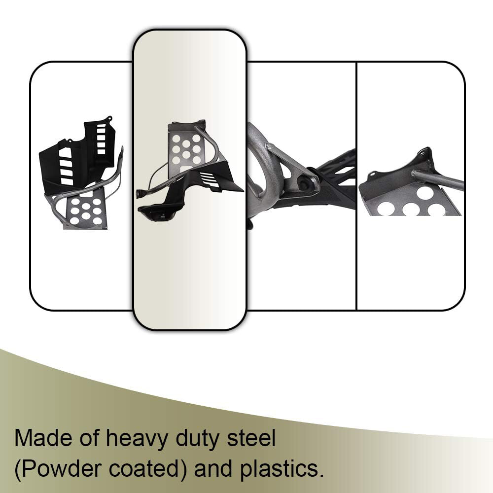 Heel Guards Footrest For 1990-2006 Yamaha Banshee LH+RH Nerf Bars Black+Silver
