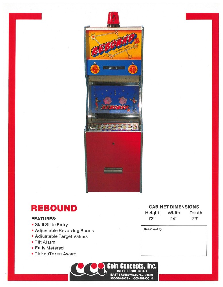 Rebound Video Arcade Flyer / Brochure / Ad - Excellent