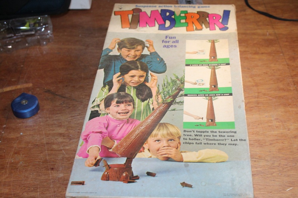 Vintage 1970 Transogram Timber Timberrr Lumberjack Plastic Tree Action Game