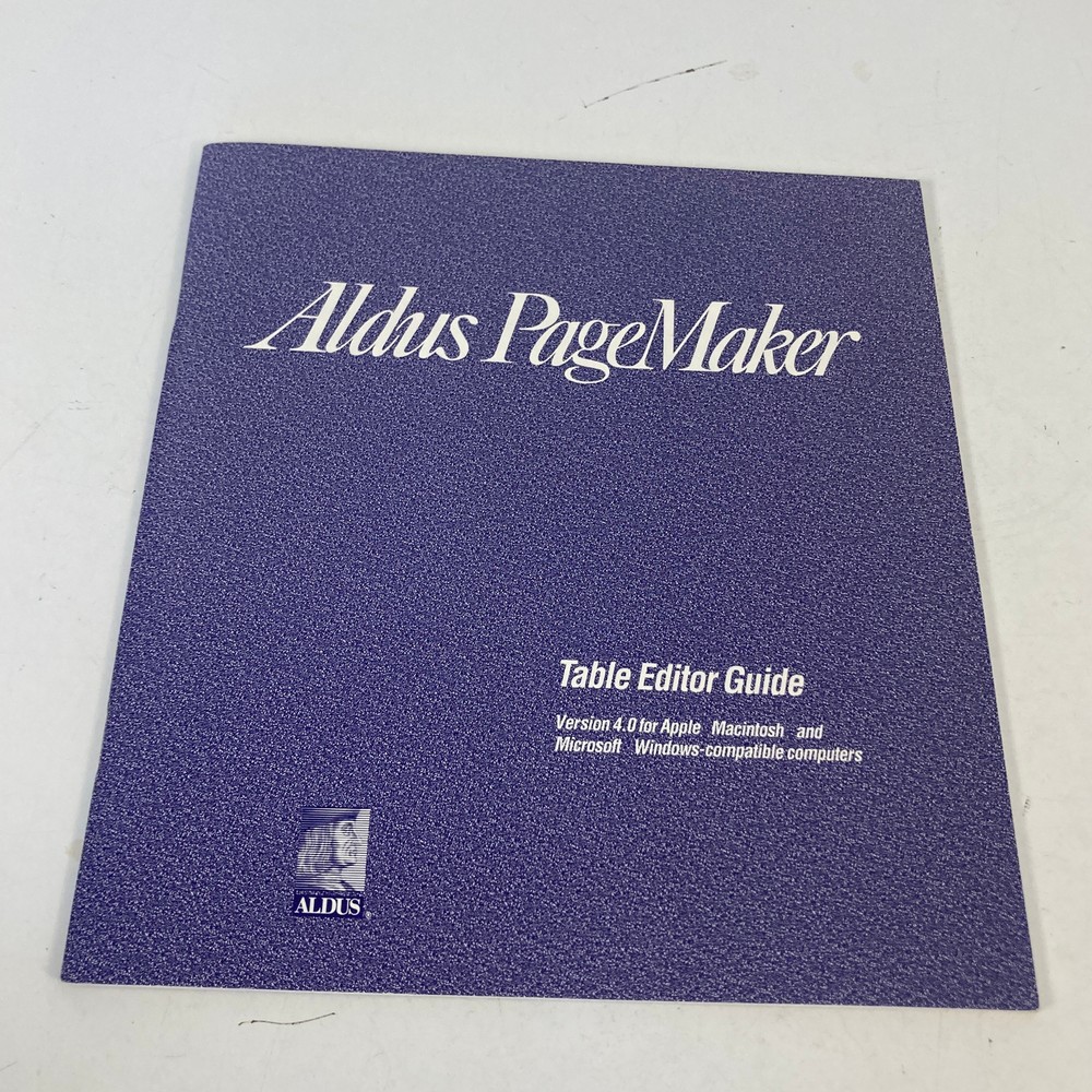 Aldus PageMaker Version 4.00 For Apple Macintosh 3.5" Floppies 1990
