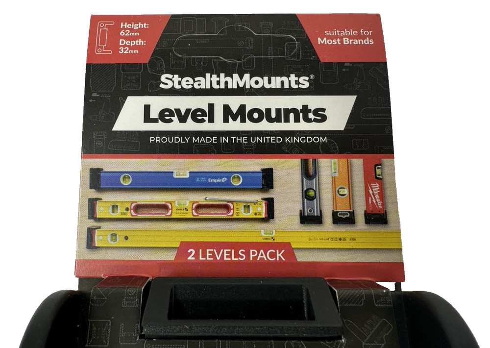 NEW 2 Pack of StealthMounts Universal Level Holder Locking Level Mounts
