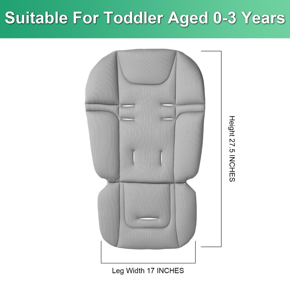 Baby Stroller Seat Liner - Breathable & Reversible Pad for Most Strollers