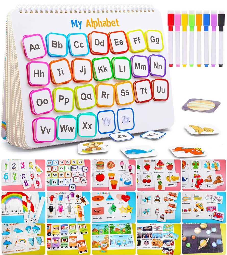 Montessori Preschool Learning Activities Busy Book - Workbook Activity Binder...