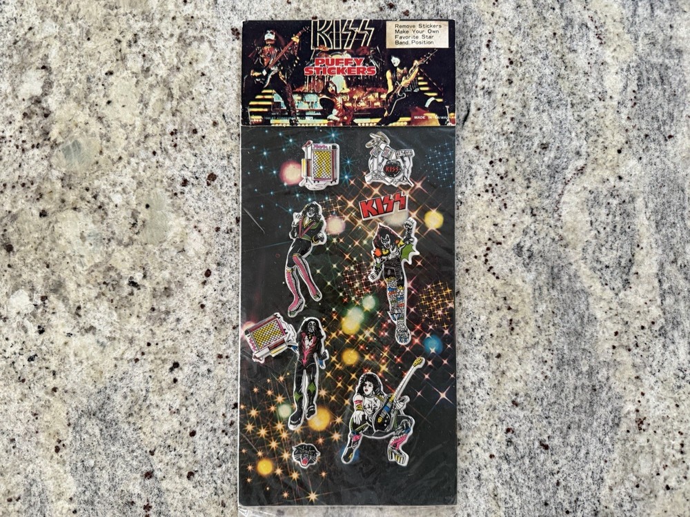 KISS 1980 AUSTRALIA PUFFY STICKERS GENE PAUL ACE PETER  AUCOIN VINTAGE MEGA RARE