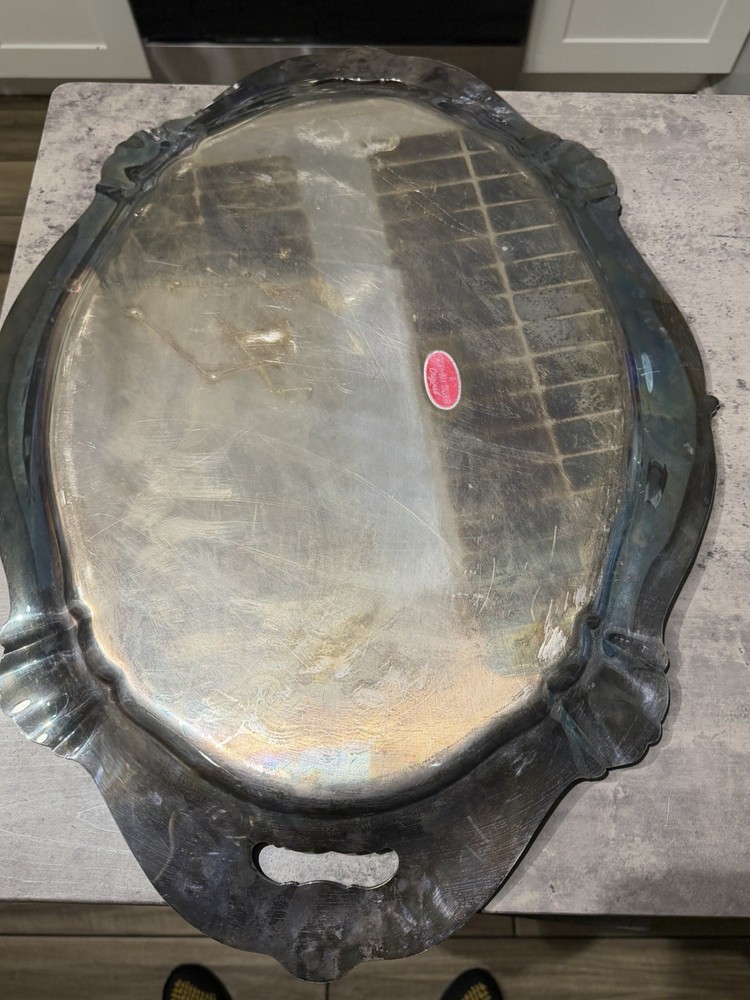 Vintage Silver Plate Oval Serving Tray Chantilly By Gorham YC777