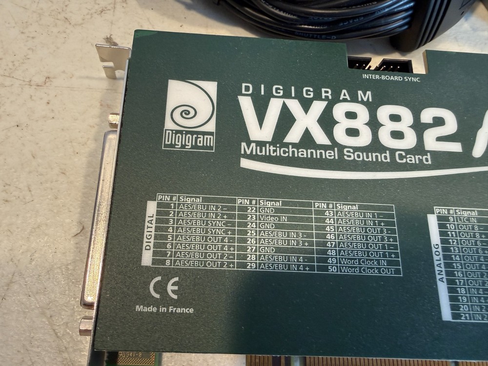 Digigram VX882HR Multichannel Sound Card PCI-X Audio Interface w/ Cable