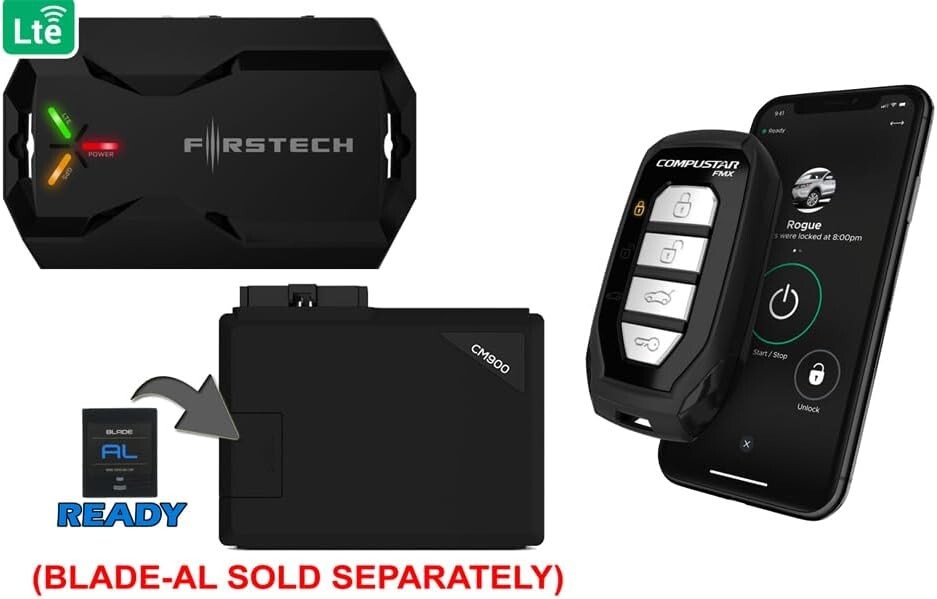 Compustar CSX4900-S 4-Button 2-Way, 3000' Remote Start System w/Drone X1LTE