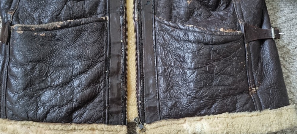 WW2 Original Flying Jacket Shearling Sheepskin Leather