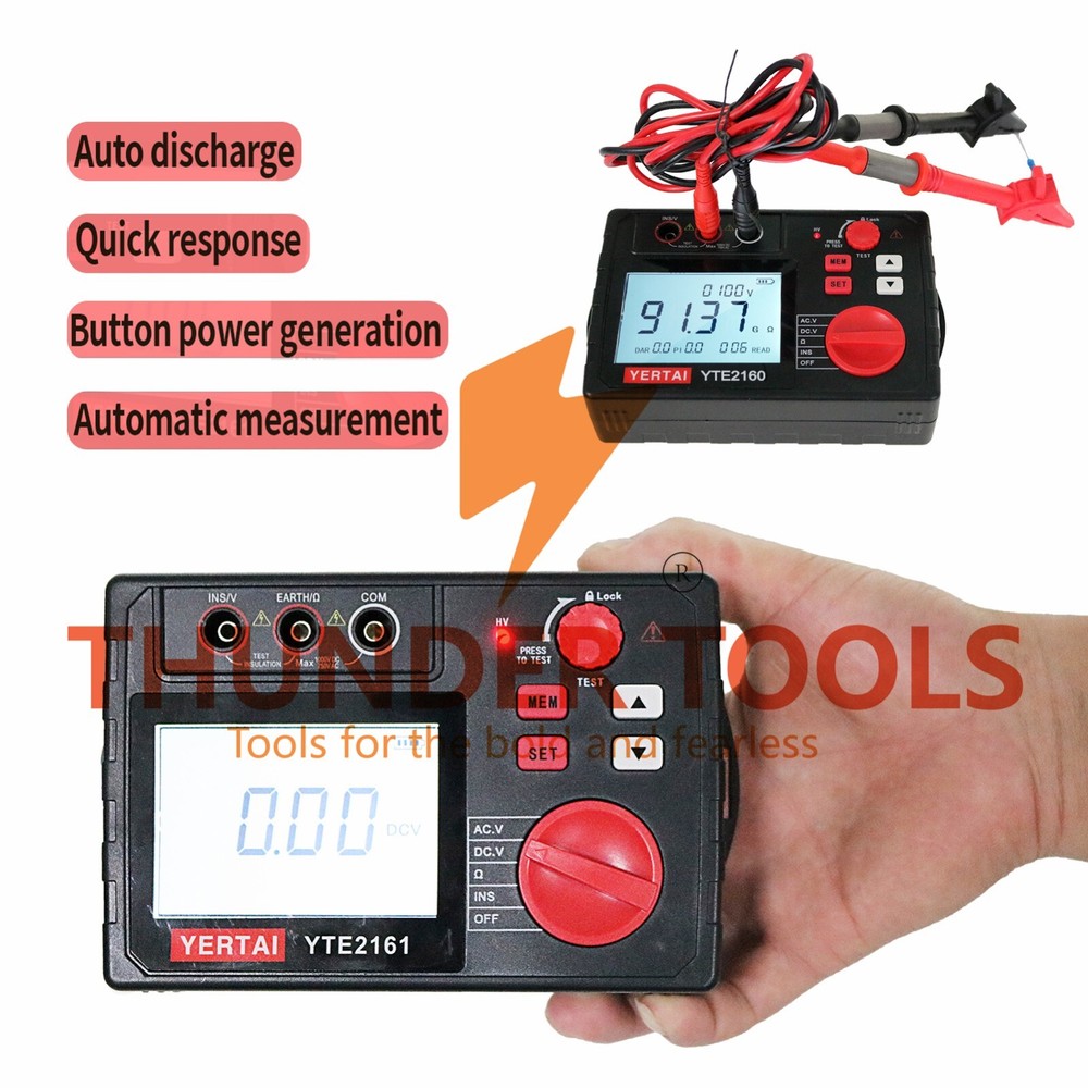 Thunder Tools YERTAI Digital Insulation Resistance Tester