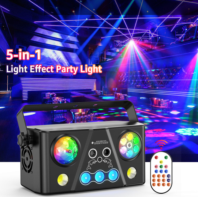 Pattern Projector Laser Light DMX RGB LED 5 in1 Stage Effect Lights With Remote